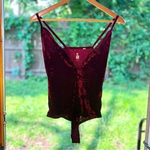 Velvet Lace-up Bodysuit